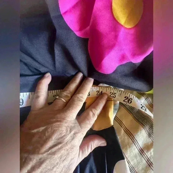 3X black long sleeve bold retro floral babydoll tiered dress. NWOT. Button down - Picture 9 of 10